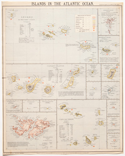 Islands in the Atlantic Ocean 1884